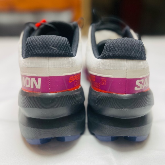 SALOMON SPEEDCROSS 6 (WHITE/SPARKLING GRAPE/FIERY RED) WOMEN'S SHOES | 7 - Picture 11 of 12